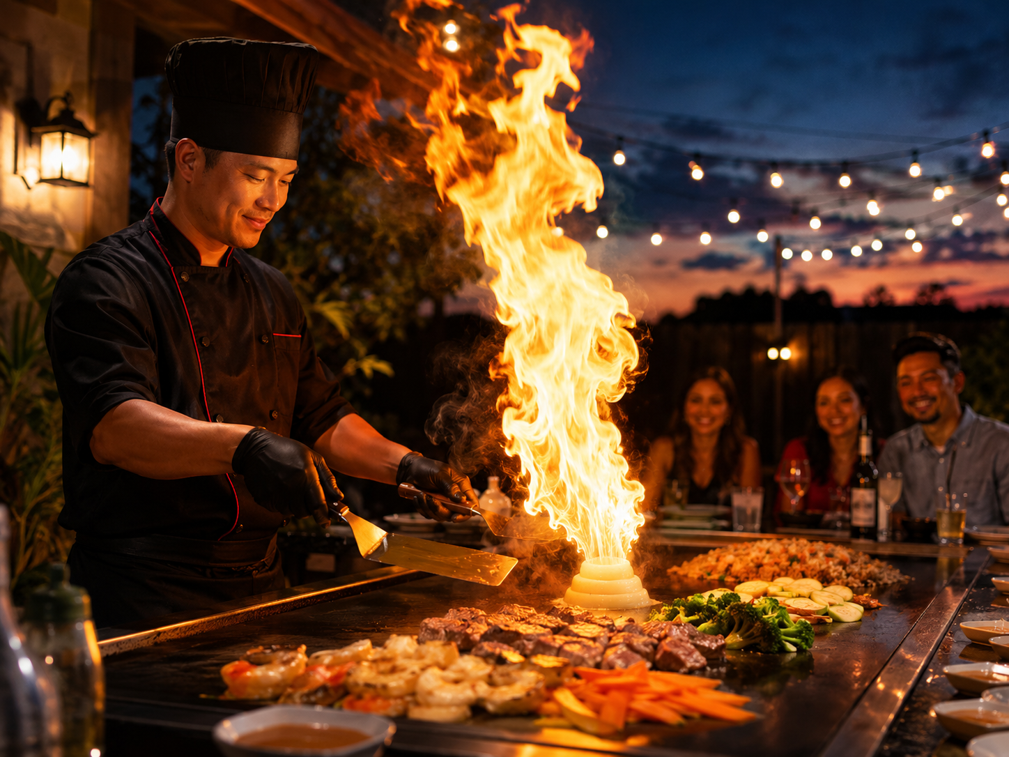 Hibachi Grill Flame Show